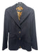 Dolce & Gabbana Size 42 Navy Blue Virgin Wool Vertical Pinstripe 2 button Jacket Navy Blue / 42