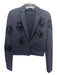 Schumacher Size 1 Navy & Black Cotton Dart & Dash Short Crop Rhinestone Jacket Navy & Black / 1