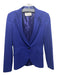 Boss Hugo Boss Size 2 Indigo Purple Virgin Wool 1 Button Shoulder Pads Jacket Indigo Purple / 2