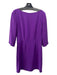 Tara Jarmon Size 36 Purple Acetate Blend Wide Neck 3/4 Sleeve Side Zip Dress Purple / 36