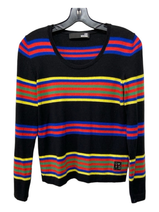 Love Moschino Size Small Black, Red, Yellow Wool Horizontal Stripes Top Black, Red, Yellow / Small