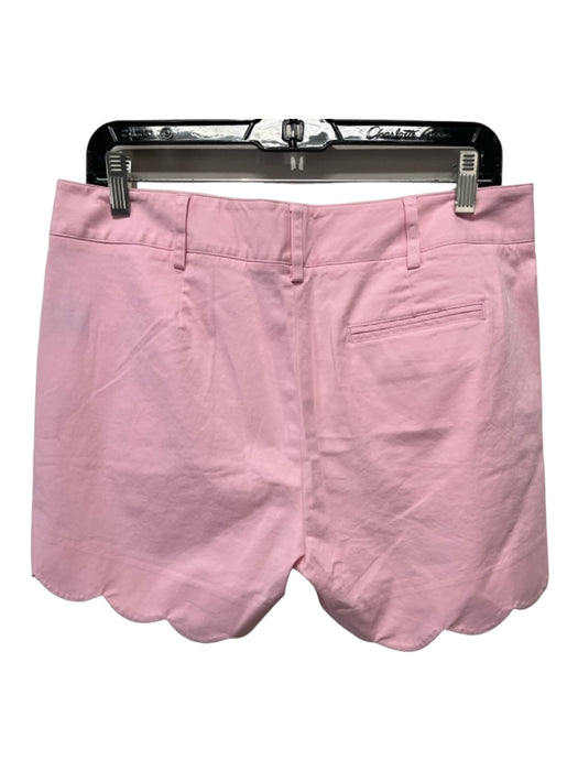 J Mclaughlin Size 8 Light Pink Cotton Mid Rise Scalloped Hem Pockets Shorts Light Pink / 8