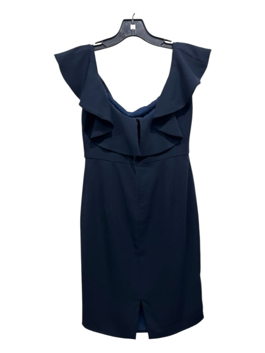 Camilyn Beth Size 8 Navy Blue Polyester Ruffle Popover Back Zip Dress Navy Blue / 8