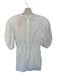 Rhode Size S White Cotton 3/4 Balloon Sleeve Gathered Side Back Zip Dress White / S