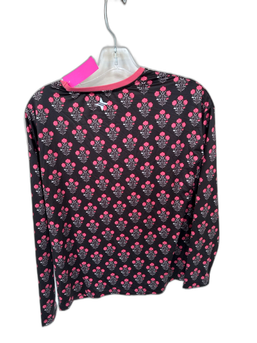 Tuckernuck Sport Size S Brown & Magenta Polyester Blend Long Sleeve Flowers Top Brown & Magenta / S