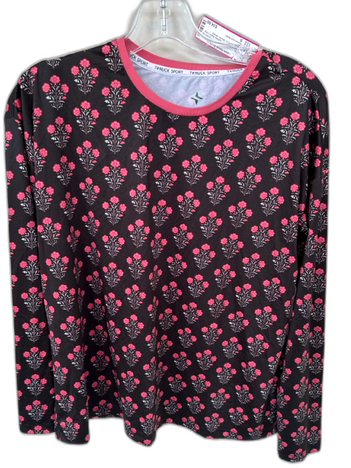 Tuckernuck Sport Size S Brown & Magenta Polyester Blend Long Sleeve Flowers Top Brown & Magenta / S