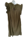 Boden Size 4 Olive Green Cotton Flutter Sleeves Embroidered Lace Trim Maxi Dress Olive Green / 4