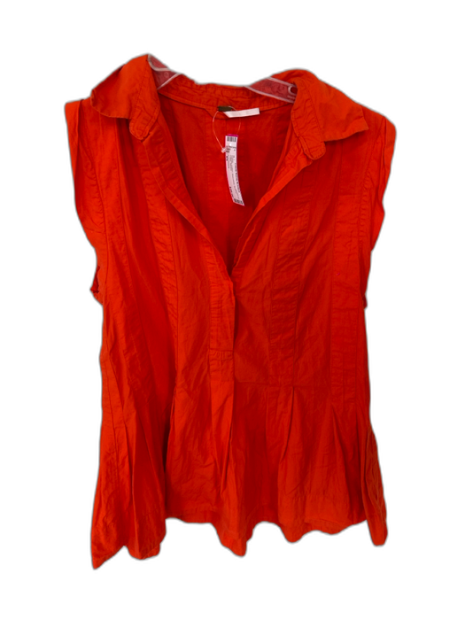 Free People Size XS Tomato Cotton Sleeveless Buttons Collar Dress Tomato / XS