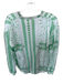 Emily McCarthy Size XS Green & White Viscose & Rayon Long Balloon Sleeve Top Green & White / XS