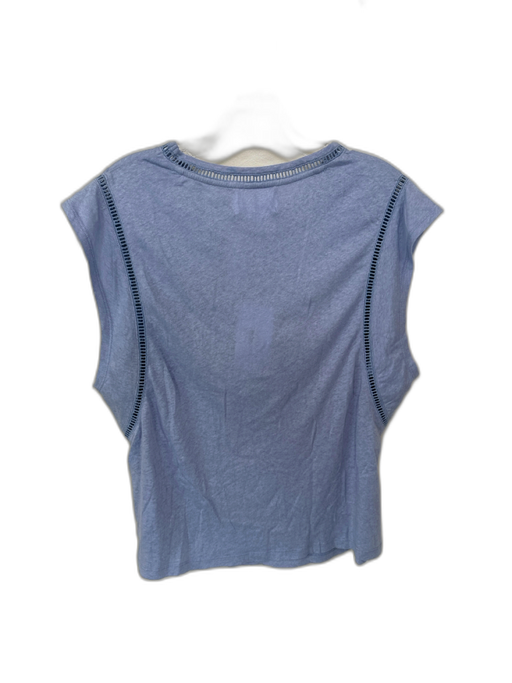 Dear John Size S Periwinkle Linen Blend Cap Sleeve Perforated Top Periwinkle / S