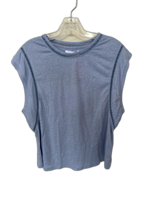 Dear John Size S Periwinkle Linen Blend Cap Sleeve Perforated Top Periwinkle / S