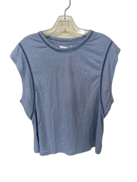 Dear John Size S Periwinkle Linen Blend Cap Sleeve Perforated Top Periwinkle / S
