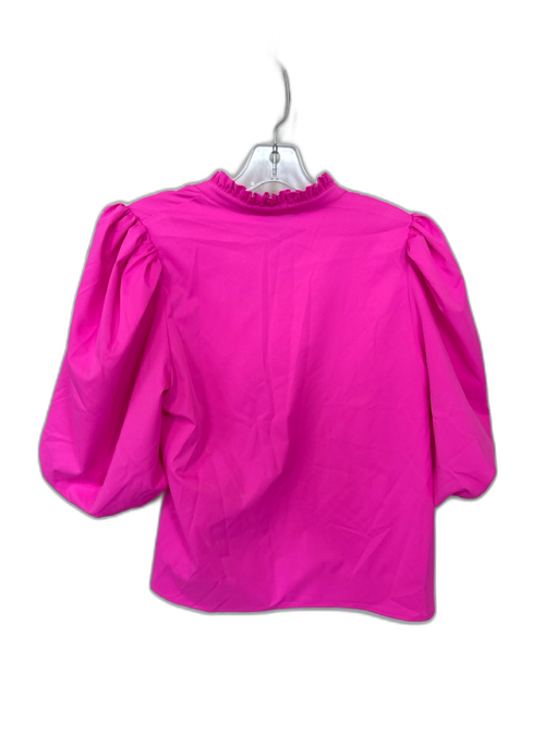 Alden Adair Size M Hot pink Polyester Long Balloon Sleeve Ruffle Collar Top Hot pink / M