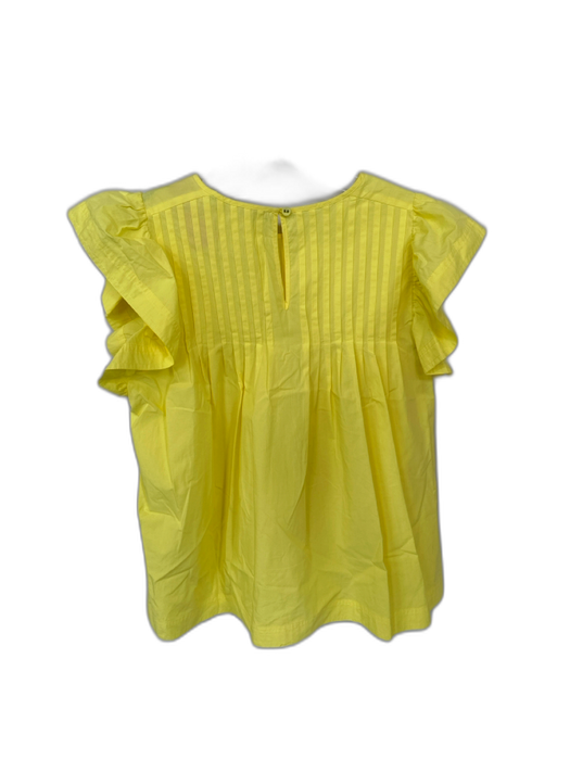 Marie Oliver Size S Yellow Cotton Cap Sleeve Pleat Detail Top Yellow / S