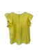 Marie Oliver Size S Yellow Cotton Cap Sleeve Pleat Detail Top Yellow / S
