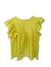 Marie Oliver Size S Yellow Cotton Cap Sleeve Pleat Detail Top Yellow / S
