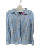 Madison Mathews Size S White & Blue Cotton Long Sleeve Chevron Button Down Top White & Blue / S