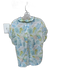 Bella Dahl Size M Blue & Yellow Linen Short Sleeve Water Color Button Down Top Blue & Yellow / M