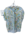 Bella Dahl Size M Blue & Yellow Linen Short Sleeve Water Color Button Down Top Blue & Yellow / M