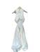 Aje. Size 8 Ivory Linen & Viscose Sleeveless Pleat Detail Side Cut Outs Dress Ivory / 8