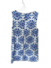 Hill House Size S White & Blue Cotton Sleeveless Seashells Back button Dress White & Blue / S