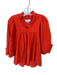 Never a Wallflower Size XS Tomato Cotton Long Balloon Sleeve Textured Top Tomato / XS