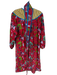 Print Fresh Size XXS Red & green Cotton Long Sleeve Animals Plant Print Dress Red & green / XXS