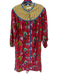 Print Fresh Size XXS Red & green Cotton Long Sleeve Animals Plant Print Dress Red & green / XXS