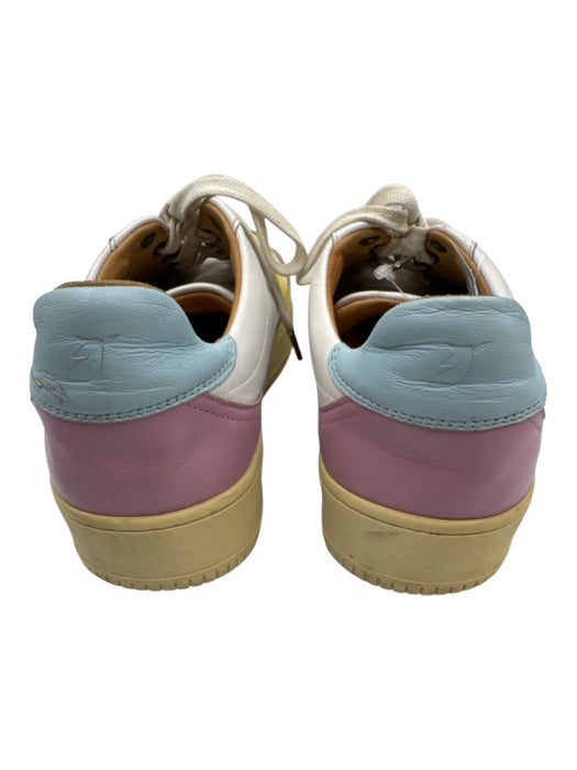 Pied de Biche Shoe Size 41 White, Purple, Yellow Leather Upper Lace Up Sneakers White, Purple, Yellow / 41
