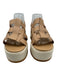 Sorel Shoe Size 9.5 Tan Brown Leather Upper open toe Woven Platform Sandals Tan Brown / 9.5
