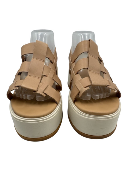 Sorel Shoe Size 9.5 Tan Brown Leather Upper open toe Woven Platform Sandals Tan Brown / 9.5