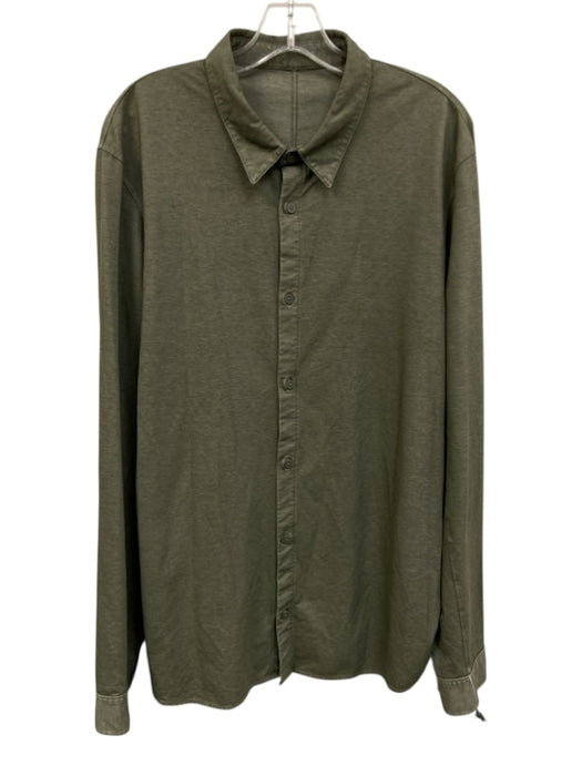 Lululemon Size Est L Olive Green Synthetic Solid Athletic Long Sleeve Shirt Olive Green / Est L