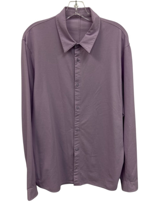 Lululemon Size Est L Pink Synthetic Solid Athletic Button up Long Sleeve Shirt Pink / Est L