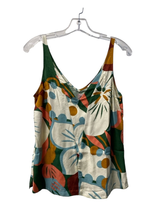 Ted Baker Size 1 Green & Multi No Fabric Tag V Neck Graphic Print V Back Top Green & Multi / 1