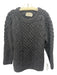 Aran Sweater Market Size Est L Dark Gray Wool Cable Crew Men's Sweater Est L