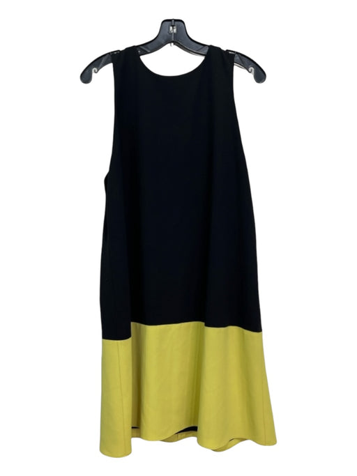 Alice + Olivia Size M Black & Yellow Polyester Colorblock Back Zip Dress Black & Yellow / M