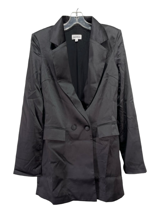 Superdown Size Small Black Polyester Blazer Long Sleeve Single Button Jacket Black / Small
