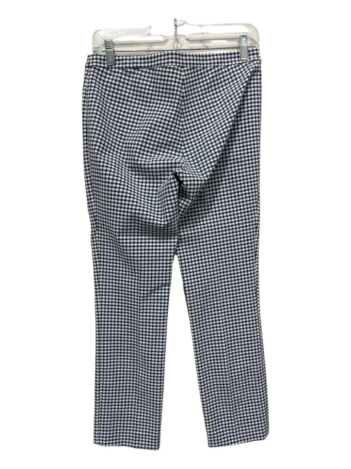 Theory Size 4 Blue & White Viscose Blend Gingham Trouser Mid Rise Pants Blue & White / 4