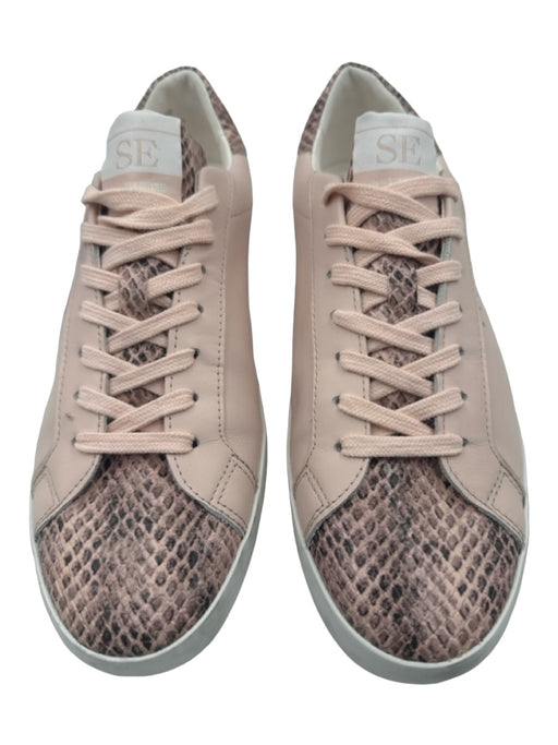 Sam Edelman Shoe Size 8.5 Light Pink Print Leather Snake Embossed Laces Sneakers Light Pink Print / 8.5