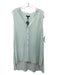 Eileen Fisher Size XL Pastel Blue Silk V Neck Tunic Length Button Down Top Pastel Blue / XL