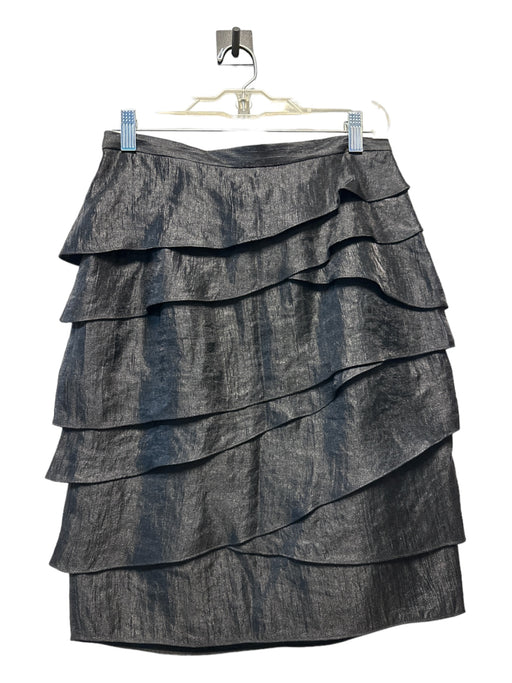 Adrianna Papell Size 6 Black Rayon Blend ruffles Skirt Black / 6