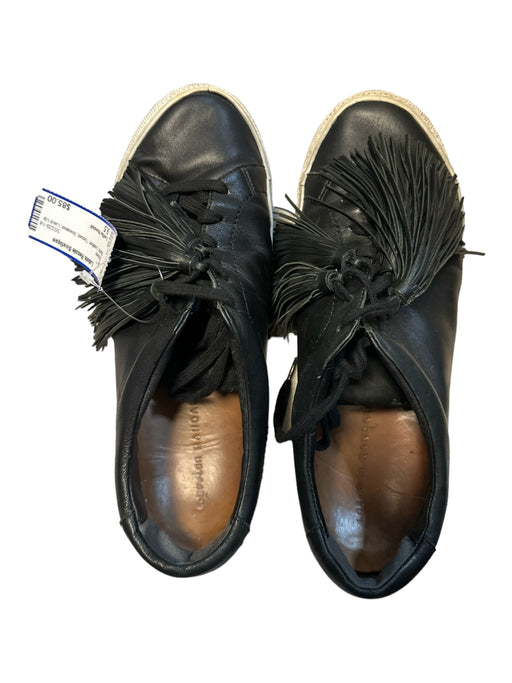 Loeffler Randall Shoe Size 9.5 Black Leather Tassel Sneaker Lace Up Shoes Black / 9.5
