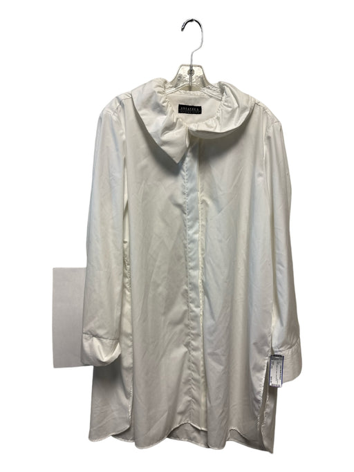 Asiatica Size EST XXL White Button Up Collar Long Sleeve Dress White / EST XXL