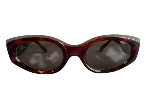 Versace tortoise Acetate Cat Eye Black Lens Face Detail Mod Sunglasses tortoise