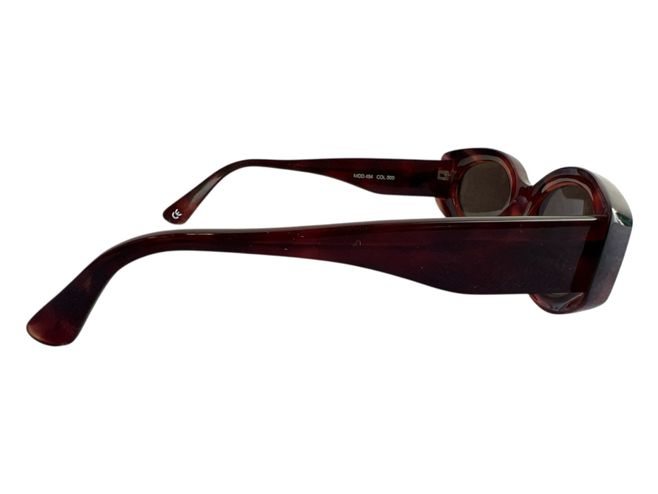 Versace tortoise Acetate Cat Eye Black Lens Face Detail Mod Sunglasses tortoise