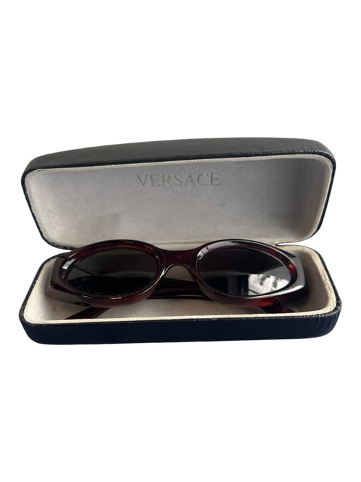 Versace tortoise Acetate Cat Eye Black Lens Face Detail Mod Sunglasses tortoise