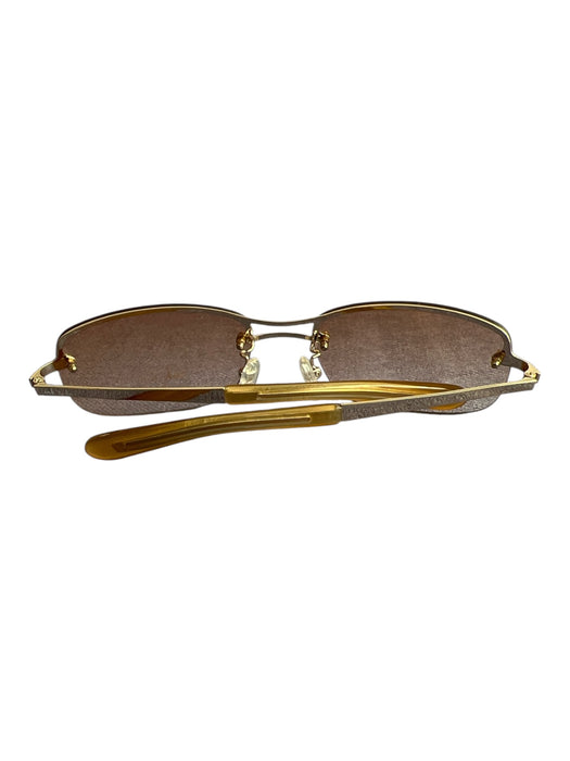 Ooh La-La de Paris Gold Metal Square Frame Aviator Gradient Sunglasses Gold