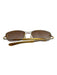 Ooh La-La de Paris Gold Metal Square Frame Aviator Gradient Sunglasses Gold