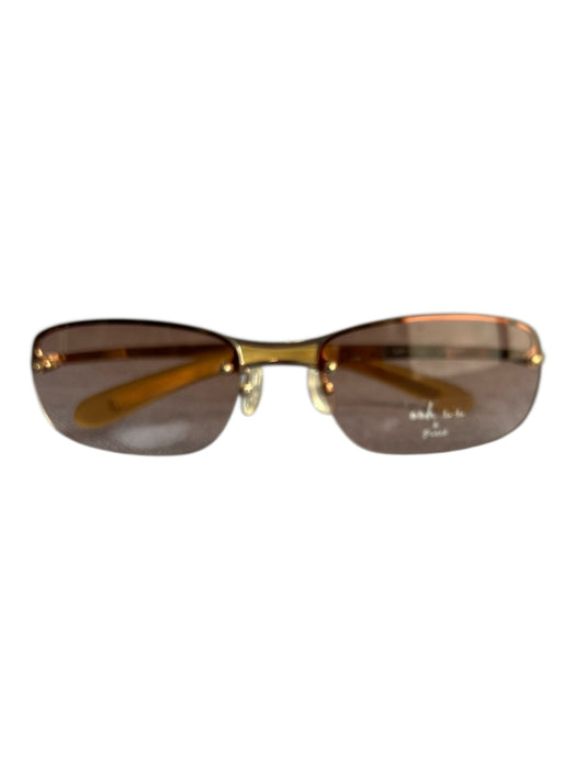 Ooh La-La de Paris Gold Metal Square Frame Aviator Gradient Sunglasses Gold