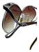 Christian Dior Silver & Brown Metal Rounded Square Gradient Lens Sunglasses Silver & Brown